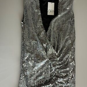 Zara silver sequin dress.